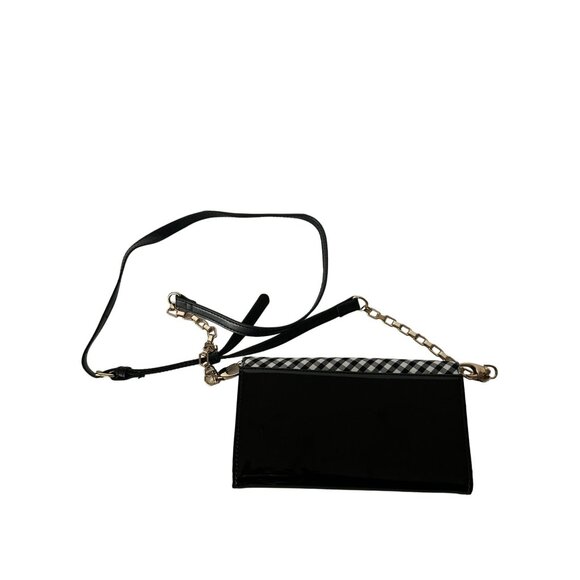 WHITE HOUSE BLACK MARKET WHBM Blue Gingham Chain Crossbody Wallet Bag - Picture 7 of 7